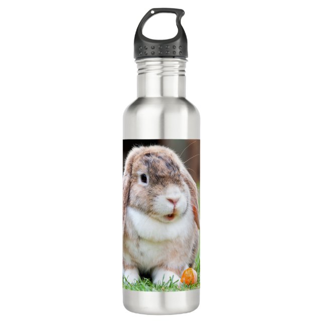 Niedliches Hasen Edelstahlflasche (Vorderseite)