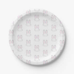 Niedliches Hasen-Hase mit modernem Muster Pappteller
