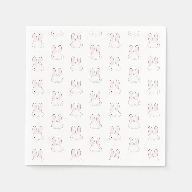 Niedliches Hasen-Hase mit modernem Muster Serviette (Vorderseite)