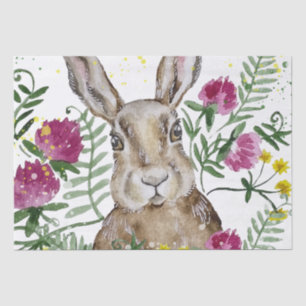 Niedliches Hasen in Aquarellfarben-Blume Seidenpapier