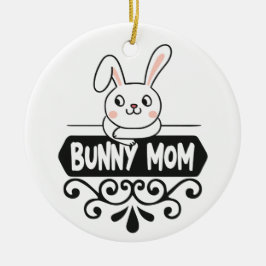 Niedliches Hasen-Mama-Liebhaber Foto Keramik Ornament