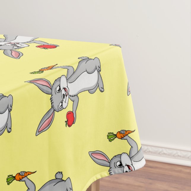 Niedliches Hasen mit Gemüse Cartoon Tischdecke (Beispiel)