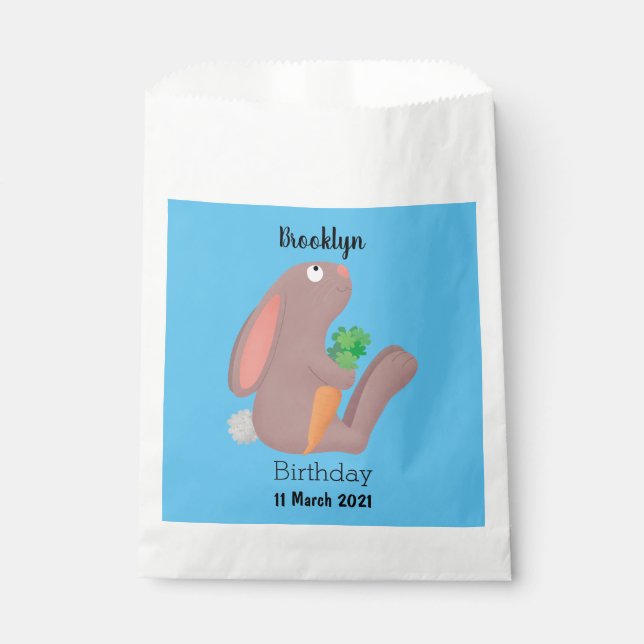 Niedliches Hasen mit KarottenCartoon Geschenktütchen (Vorderseite)