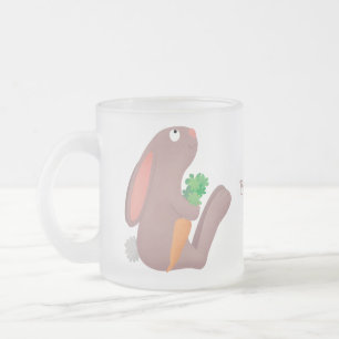 Niedliches Hasen mit KarottenCartoon Mattglastasse