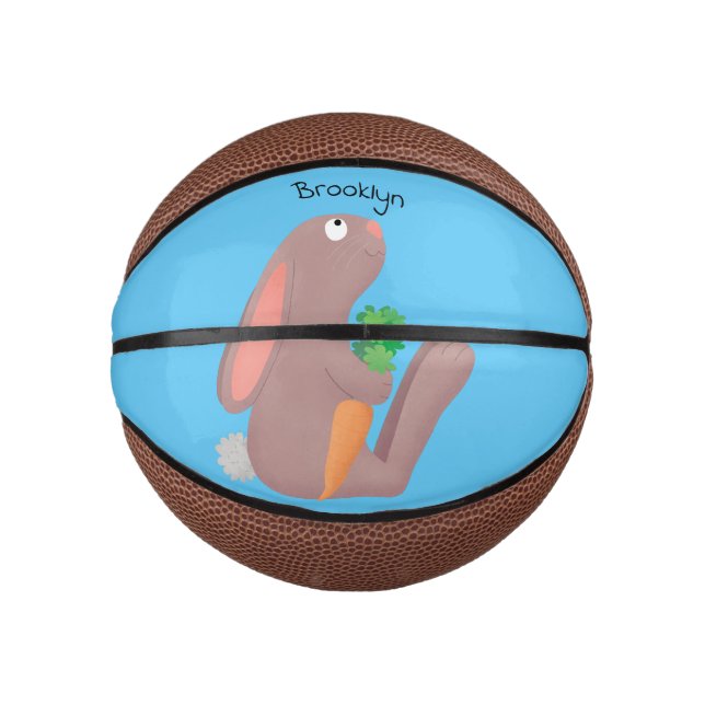 Niedliches Hasen mit KarottenCartoon Mini Basketball (Vorderseite)
