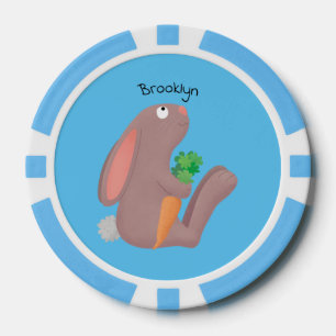 Niedliches Hasen mit KarottenCartoon Pokerchips