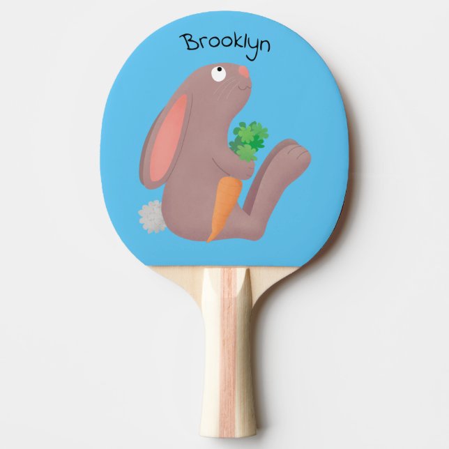 Niedliches Hasen mit KarottenCartoon Tischtennis Schläger (Vorderseite)