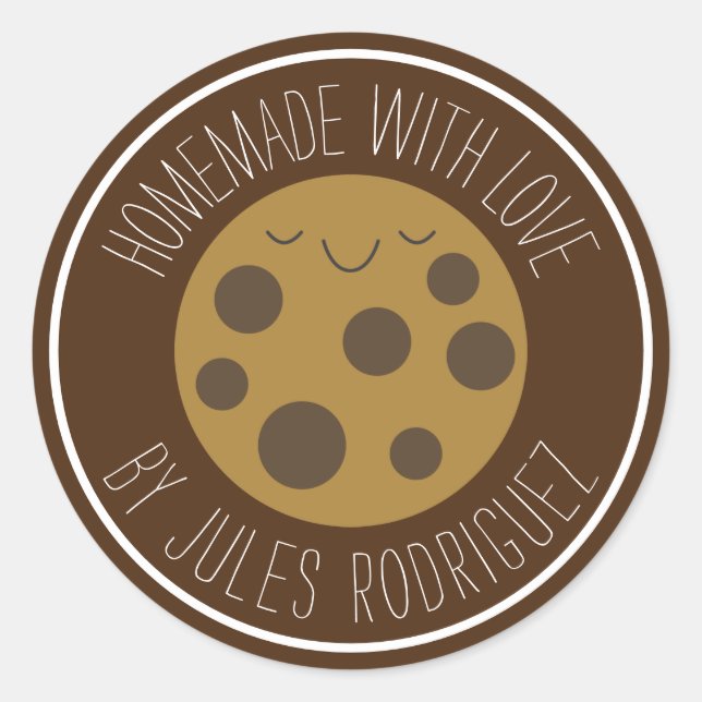 Niedliches hausgemachte Schokolade Chip Cookie Runder Aufkleber (Vorderseite)