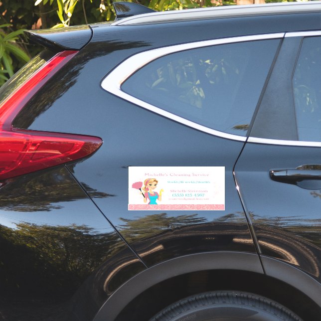 Niedliches Haushaltshaus Rosa Glitzer Reinigungsse Aufkleber (Auto Seite)