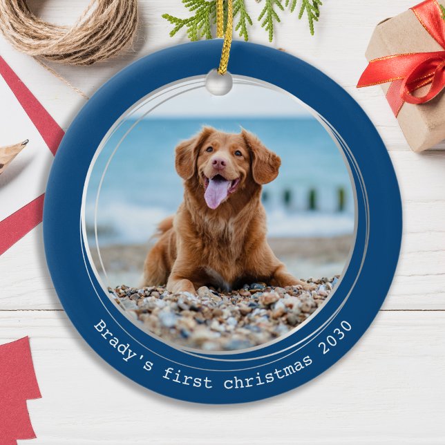 Niedliches Haustier Foto Personalisierter Hund übe Keramik Ornament (Von Creator hochgeladen)