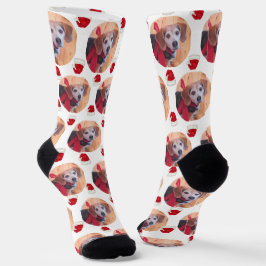 Niedliches Haustier Foto & Weihnachtsmannmützen We Socken