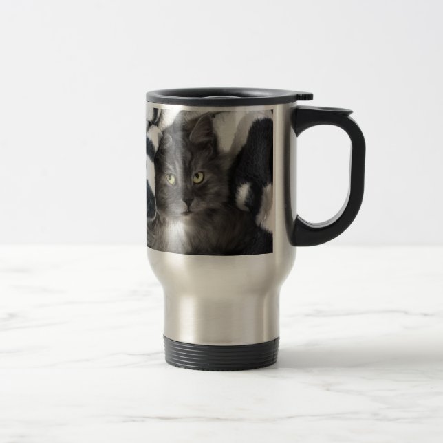 Niedliches Haustier Kitten Kat Peace Liebe Destina Reisebecher (Rechts)