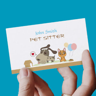Niedliches Haustier-sitzende Visitenkarte