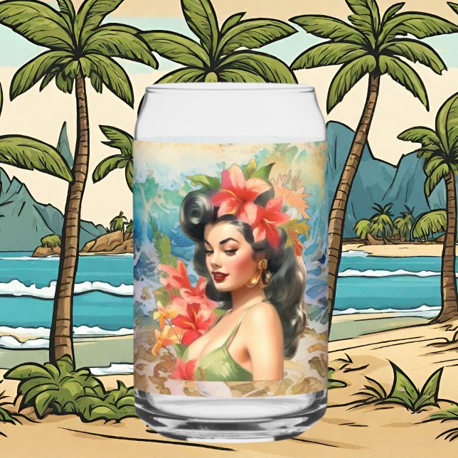 Niedliches Hawaii Beach Retro Ladenhaus Dosenglas (Von Creator hochgeladen)