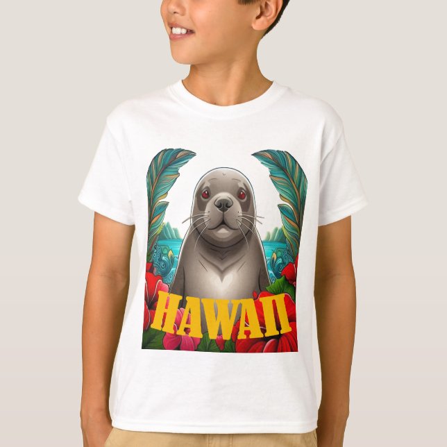 Niedliches Hawaiianisches Mönchsschiff-Siegel T-Shirt (Vorderseite)