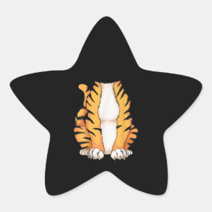 Niedliches Headless Tiger Kostüm Halloween Funny A Stern-Aufkleber