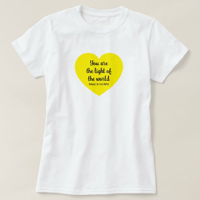 Niedliches helles Gelbherz Licht der Welt T-Shirt (Design vorne)