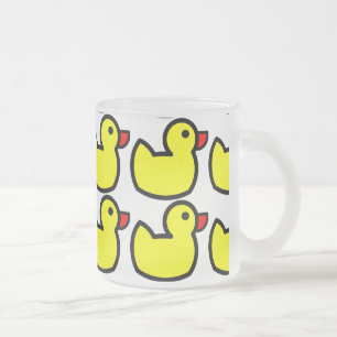 Niedliches, hellgelbes Gummi Ducky Pattern Mattglastasse