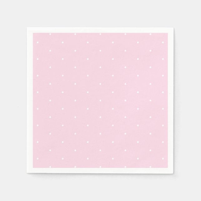 Niedliches, hellrosa, winzige Polka-Punkte niedlic Serviette (Vorderseite)