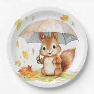 Niedliches Herbstkürbis Pappteller
