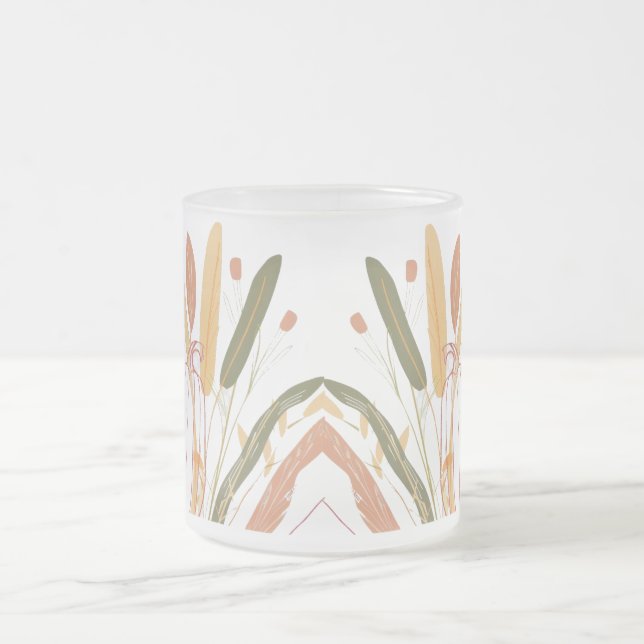 Niedliches Herbstleaves-Muster Mattglastasse (Mittel)