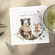Niedliches Herbstwald | Babydusche Napkins