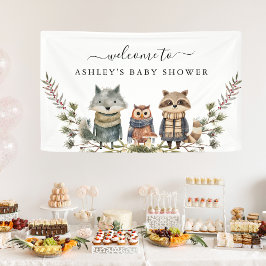 Niedliches Herbstwald | Begrüßungsbanner für Babyd Banner