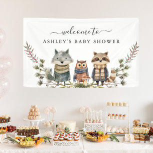 Niedliches Herbstwald   Begrüßungsbanner für Babyd Banner