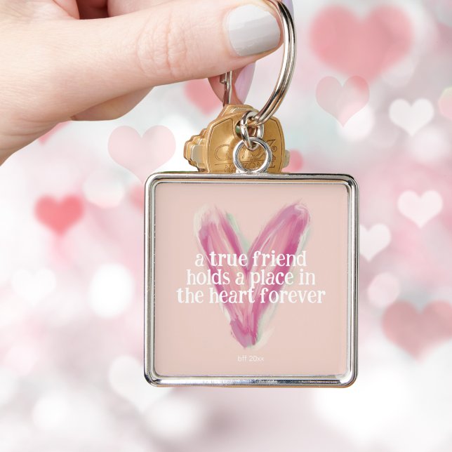 Niedliches Herz Beste Freundin Galentine Geschenk Schlüsselanhänger (Cute Heart Bff Galentine Gift Keychain
)