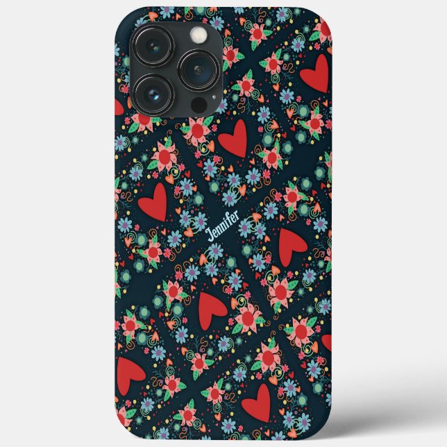 Niedliches Herz Blume Mädchenspass Eigene Inspirit Case-Mate iPhone Hülle (Rückseite)