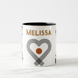 niedliches Herz-boho farbenfrohe geometrische Must Zweifarbige Tasse
