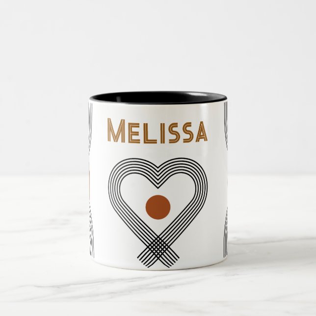 niedliches Herz-boho farbenfrohe geometrische Must Zweifarbige Tasse (Mittel)