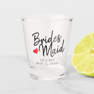 Niedliches Herz-Brautjungfern-Geschenk Schnapsglas