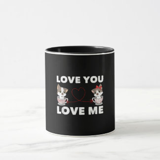 Niedliches Herz Cat Liebe Romantische Couple Kitte Tasse