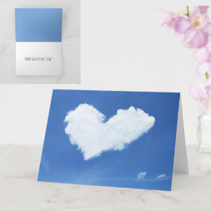 Niedliches Herz Cloud Blue Sky Moderner Valentinst Karte