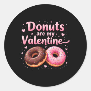 Niedliches Herz Donut mit rosa Zuckerguss Donuts s Runder Aufkleber