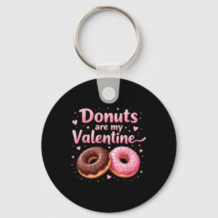 Niedliches Herz Donut mit rosa Zuckerguss Donuts s Schlüsselanhänger