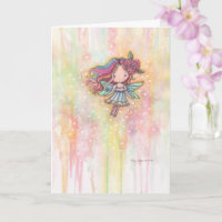 Niedliches Herz Fairy Wasserfarben Kunstwerk