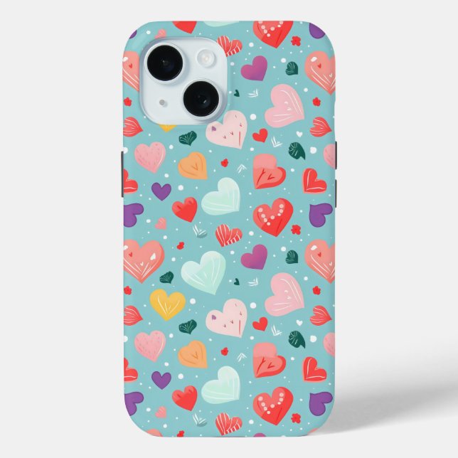Niedliches Herz-Farbmuster Case-Mate iPhone Hülle (Rückseite)