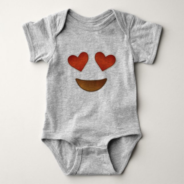 Niedliches Herz für Augen emoji Baby Strampler (Vorderseite)