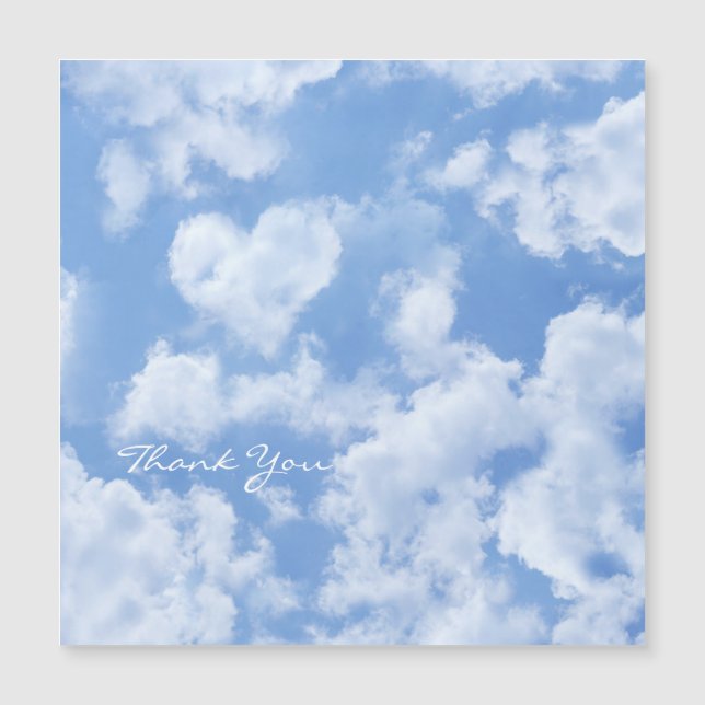 Niedliches Herz gestreift Wolke in blauem Himmel f Magnetkarte (Vorderseite)