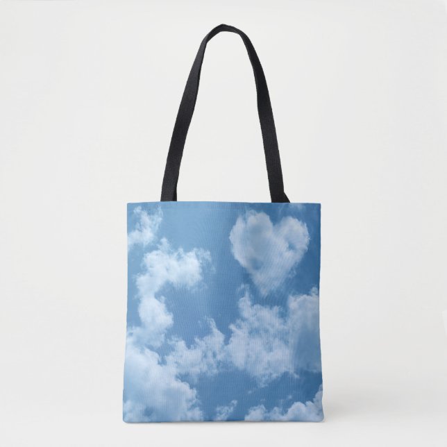 Niedliches Herz gestreift Wolke in blauem Himmel f Tasche (Vorderseite)
