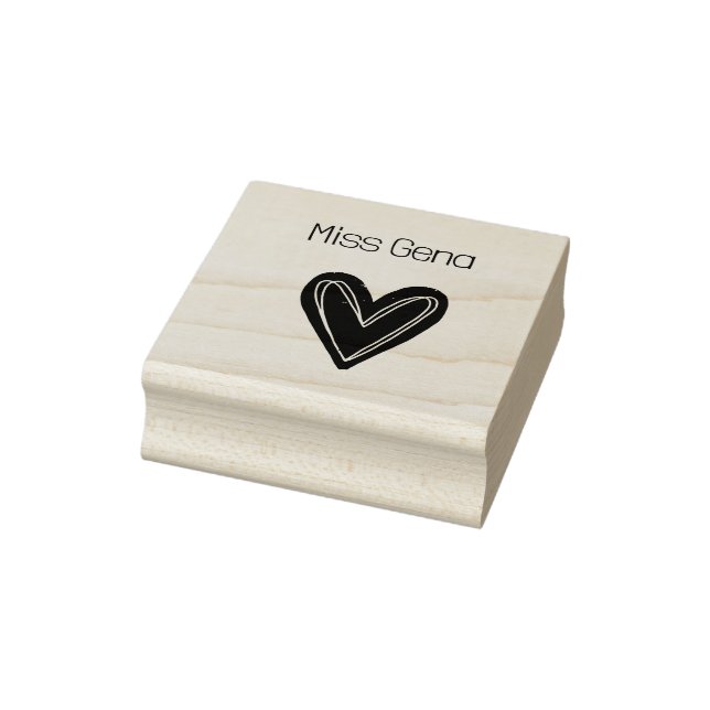Niedliches Herz Holzkunst Briefmarke Gummistempel (Stempel)