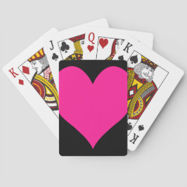 Niedliches Herz in Schwarz und Tief Rosa Spielkarten