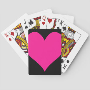 Niedliches Herz in Schwarz und Tief Rosa Spielkarten