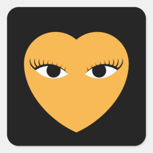 Niedliches Herz mit Eyes rund Aufkleber