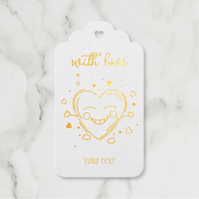 Niedliches Herz mit Liebe Geschenkanhänger (Vorderseite)