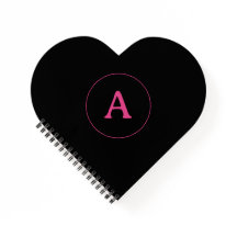 Niedliches Herz Monogram Black Magenta