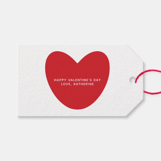 Niedliches Herz nach dem Valentinstag Geschenkanhänger (Vorderseite (Horizontal))