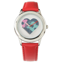 Niedliches Herz Notebook Farbe Blau Pink MODERN eW Armbanduhr